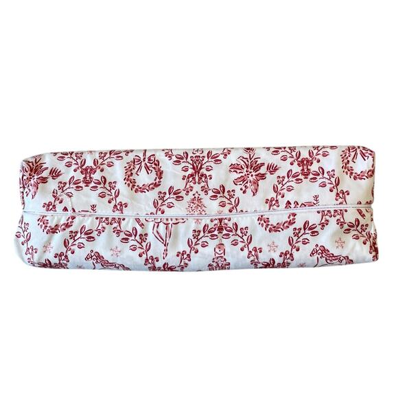 Envogue QUEEN 4pc Sheet Set Nutcracker Toile Christmas Bedding Red & White New - Picture 2 of 10